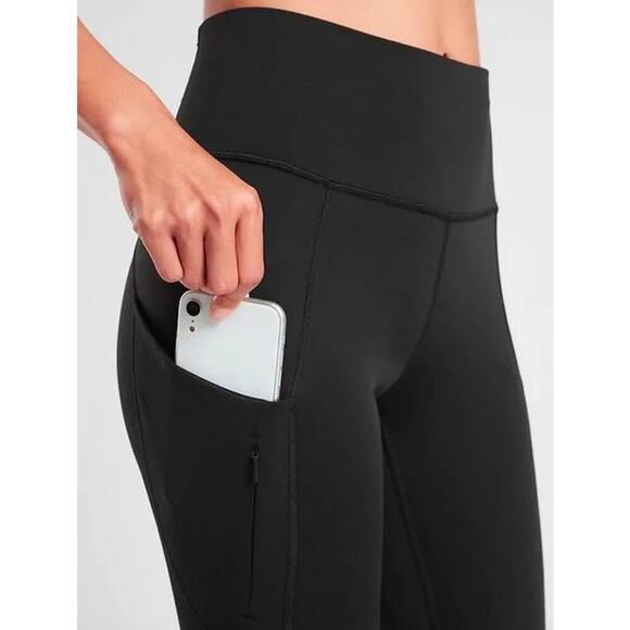Athleta All In Capri Black Running Workout Pocket Scupltek Womens Size Small - Picture 3 of 11